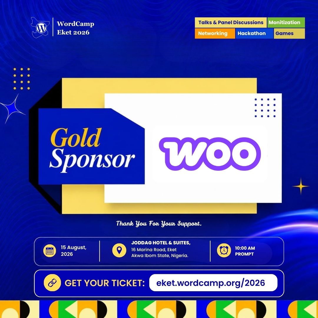 Announcing Woo – Gold Sponsor of WordCamp Eket 2026!